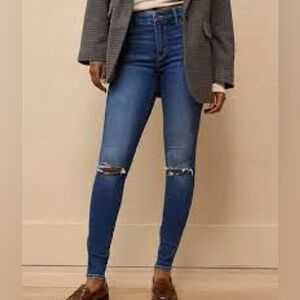 American Eagle Outfitters Blue Ripped Skinny Jeans 0